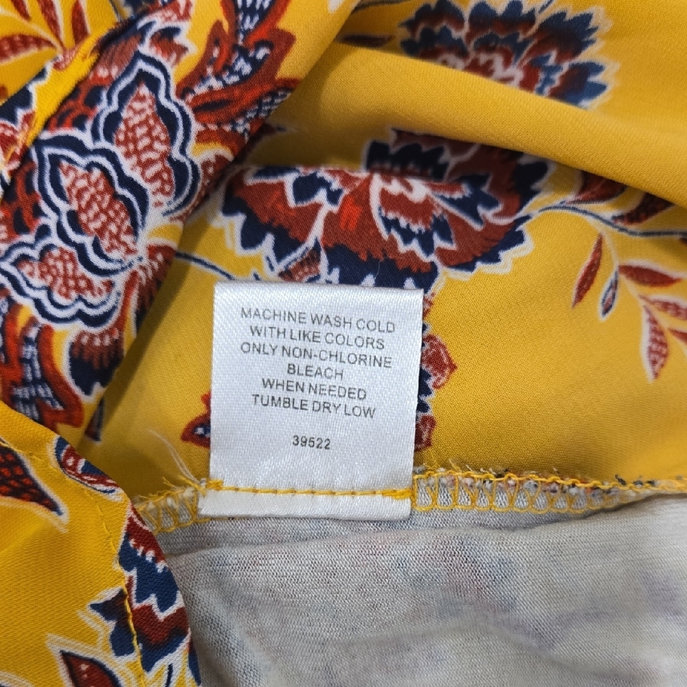 Market & Spruce Mustard Floral Blouse - Picture 9 of 13